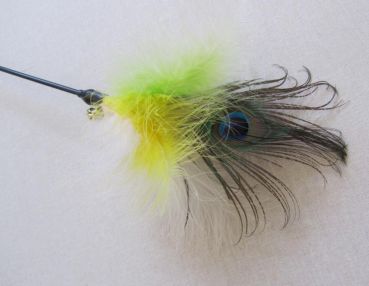 Preview: Feder-Wedel mit Pfauenauge 50cm